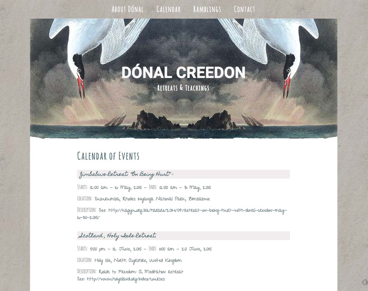 Donal Creedon website design